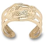 University of Florida Gator Head Toe Ring Pendant (Gold Plated)