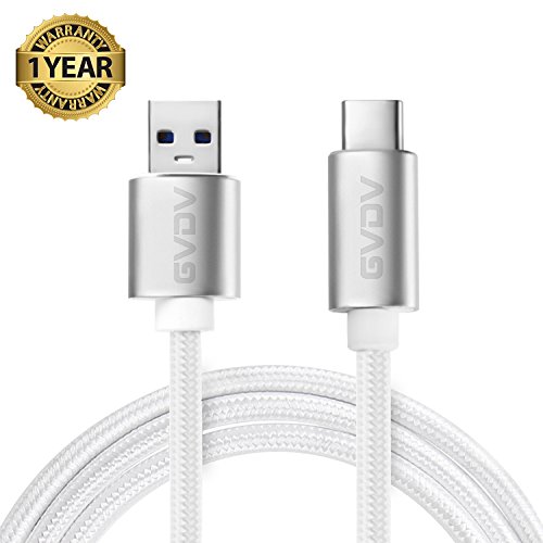 GVDV USB 3.1 Type-C (USB-C) to USB Type-A 3.0 Male Sync & Charging Cable W Reversible Design for the New MacBook, Google Nexus 6P 5X, OnePlus 2 ,Nokia N1, Type-C Supported Devices (Silver (1.8 m))