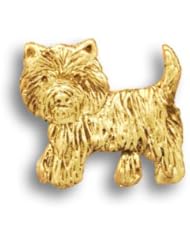 14k Gold Westie Pin by The Magic Zoo