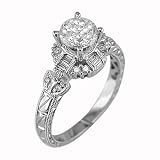 0.19 CT ANTIQUE STYLE DIAMOND ENGAGEMENT RING SETTING MADE IN 18K WHITE GOLD
