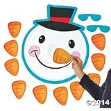Pin the NOSE on the SNOWMAN Christmas HOLIDAY Party Game with BLINDFOLD & INSTRUCTIONS