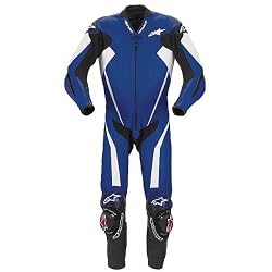 Alpinestars Race Replica Men's 1-Piece Leather Street Motorcycle Race Suits - Blue