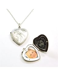 The Olivia Collection Sterling Silver 22mm Engraved Heart Locket on18" Chain