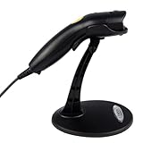 IMAGE OF USB Laser Barcode Scanner Automatic Scanning High-visibility Bar Code Scanner Reader w/ Adjustable Stand (Black)