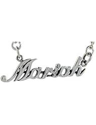 Sterling Silver MARIAH Name Necklace 3/8 inch, 17 inches long