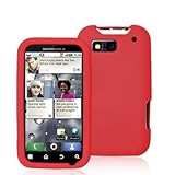 Red Silicone Rubber Gel Soft Skin Case Cover for Motorola Defy MB525 Phone  ....