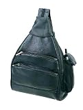 Black Lambskin Leather Mini Backpack Sling Purse w/ Cell Phone Holder