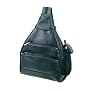 Black Lambskin Leather Mini Backpack Sling Purse w/ Cell Phone Holder