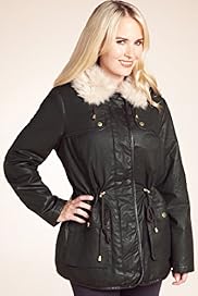 Petite Pure Cotton Faux Fur Hooded Waxy Coat