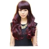 Sexy Long Curly Wavy Oblique Bangs Party Wig With Bang For Women