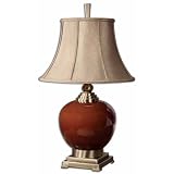 Buy 31 Cinnamon Red Porcelain and Coffee Bronze Silken Golden Table Lamp by DivaAtHome