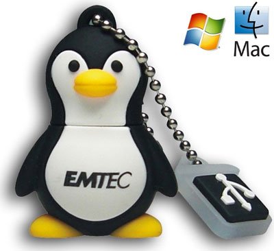 gadget geek - emtec m314 mini cle usb 2.0 zoo pingouin