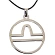 Zodiac Sign Necklace Libra Pendant Stainless Steel on Rubber Cord By Bucasi Zodiac Sign Necklace Libra Pendant Stainless Steel on Rubber Cord By Bucasi