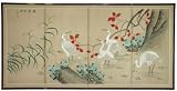 Asian Décor & Gifts - 36 x 72 Geese in Water Chinese Brush Art Oriental Wall Screen Painting