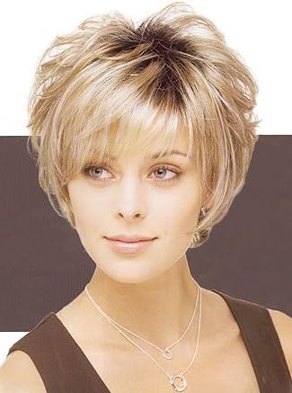 HI GIRL Golden Blonde Mix Short Synthetic Cutboys Women Hair Wig