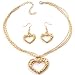 Gold Plated Crystal Heart Costume Jewellery Set