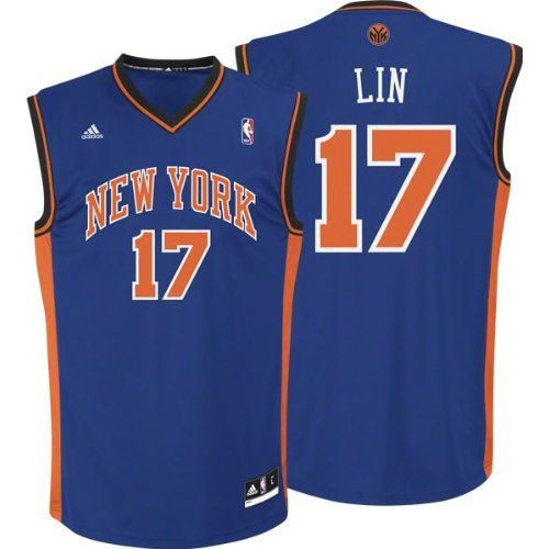 Jeremy Lin Adidas Youth Revolution New York Knicks Replica Blue Jersey