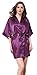 Joytton Women's Satin Kimono Robe with Embroidered Matron of Honor Short