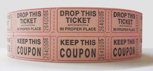 Pink Double Raffle Ticket Roll