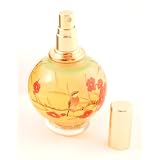 Oriental Reverse Painting Round Crystal Red Floral with Robin Perfume Bottle - Closeout SALE ~ Giftworks & Gourmet