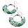 Large Round Drop Pierced Fashion Earrings Silver & Green