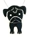 Black Pug Dog w/ Swinging Legs Pendant Necklace