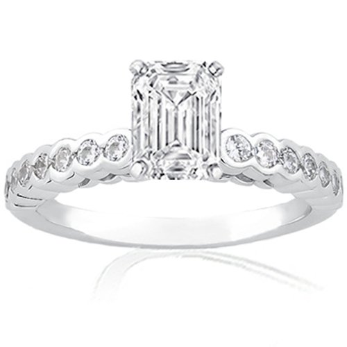 1.15 Ct Emerald Cut Petite Diamond Engagement Ring Bezel Set VVS2 E-COLOR GIA 1.15 Ct Emerald Cut Petite Diamond Engagement Ring Bezel Set VVS2 E-COLOR GIA