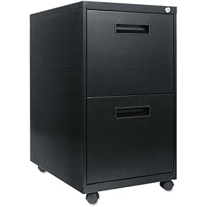 Alera PA542823BL Two-Drawer Mobile Pedestal File, 15-7/8w x 28-1/4h x 23-1/4d, Black