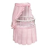 Badger Basket RoundDoll Crib-Pink Gingham Bedding