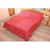 Aari Jari Hand Stitching Metallic Thread Bedspread - California King Size