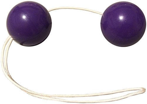 Purple stringed ben wa balls for kegel exercise