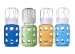 Lifefactory Glass Baby Bottles 4 Pack (4 oz. in Boy Colors) Lifefactory Glass Baby Bottles 4 Pack (4 oz. in Boy Colors)