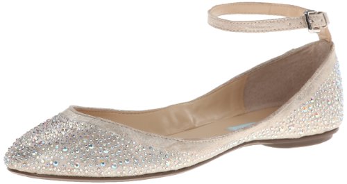 Blue by Betsey Johnson Women’s SB Joy Ballet Flat,Champagne Fabric,8.5 M US