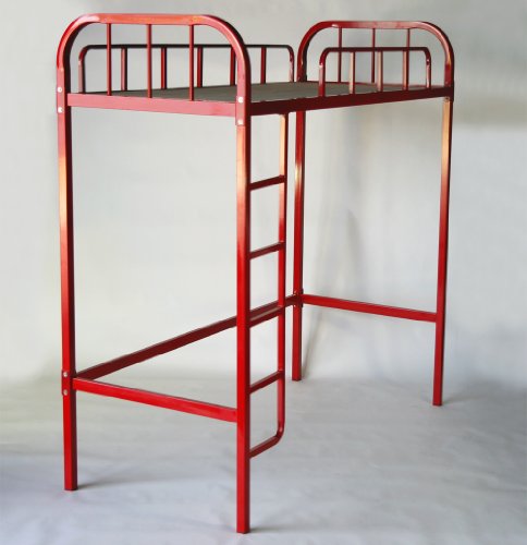 ■◆◇転倒防止金具付き◇◆■パイプベッド パイプベット ロフトベッド ロフトベット システムベッド シングルベッド スチールベッド■red