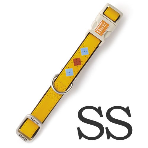 Hartz ハーツウォーカー アジャスタブル カラー （首輪） アーガイル SS 超小型犬用 マスタード