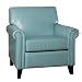 BEST Classic Leather Club Chair, Teal Blue