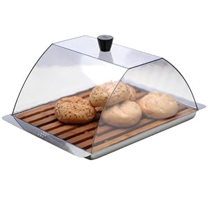 Berghoff Stainless Acrylic Rectangular Food Storage Bin with Bamboo Insert by 