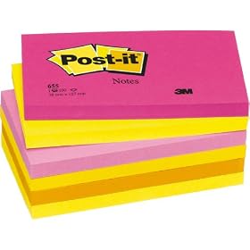 Post-it Notes - Warm Neon Rainbow Ultra Fuchsia, Neon Yellow, Neon Pink, Ultra Yellow, Neon Orange - 12 Pads Per Pack - 100 Sheets Per Pad - 76 mm x 127 mm