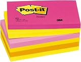 Post-it Notes - Warm Neon Rainbow Ultra Fuchsia, Neon Yellow, Neon Pink, Ultra Yellow, Neon Orange - 6 Pads Per Pack - 100 Sheets Per Pad - 76 mm x 127 mm