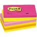 Post-it Notes - Warm Neon Rainbow Ultra Fuchsia, Neon Yellow, Neon Pink, Ultra Yellow, Neon Orange - 12 Pads Per Pack - 100 Sheets Per Pad - 76 mm x 127 mm