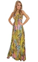 Elastane/Polyester Summer Shirred Halter Jumpsuit/Maxi Dress 