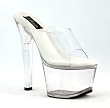 7 Inch Sexy Black Shoes Womens High Heel Shoes Platform Sandal Shoes Clear