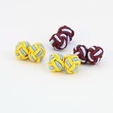 Blue and yellow, blue maroon popular silk knot Cufflinks with Gift Box discount gift Y&G Ten pair of Silk Cufflinks C7148