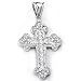 Sterling Silver Cubic Zirconia Rhodium Plated Cross Men's Charm.