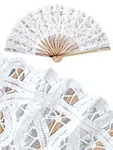 Renaissance Lace Hand Fan White