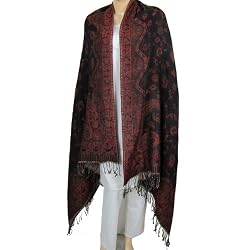 Women Shawl Wool Antique Paisley Pattern Accessory 80 x 40 inches