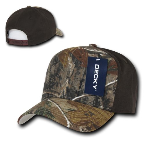 Realtree Designed Camo Curved Bill Snapback Cap by Decky (Realtree/Realtree/Brown)