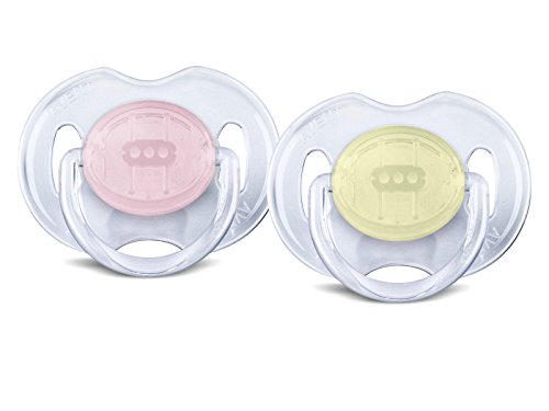 Philips Avent 0-6 Months BPA-Free Translucent Newborn Pacifier - 2 Pack, Yellow/Pink