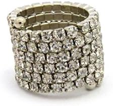 Janestore Fashion Crystal Pave Rhinestone Stretchable Rings