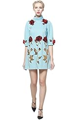 Applique Cotton/Polyester Party Dress 